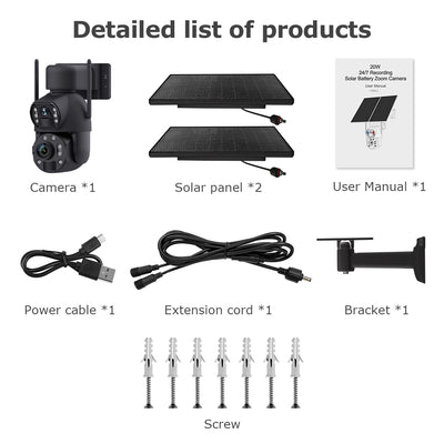 4G Solar Security Camera 36X PTZ Dual-Lens Pro