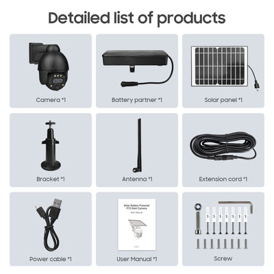 4G Solar Security Camera 12X PTZ