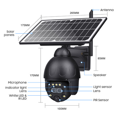 4G Solar Security Camera 12X PTZ