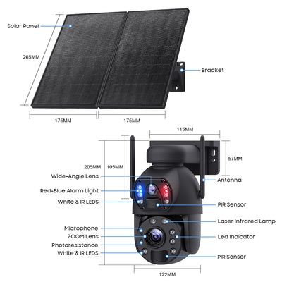 4G Solar Security Camera 20X PTZ Dual-Lens