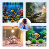 Four images show aquariums, reptiles, a gecko in a terrarium, and a stressed man holding his head.