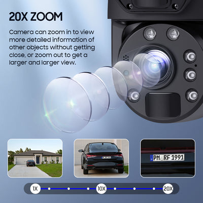 4G Solar Security Camera 20X PTZ Dual-Lens