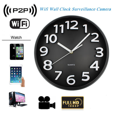 1080p HD WIFI Streaming Wall Clock Nanny Cam