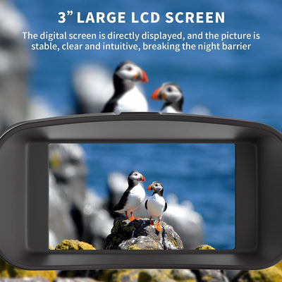 (Black & White) 4K Night Vision Binoculars with Large Screen & Rechargeable Lithium Battery