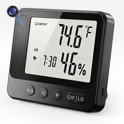 Covert Weather Station Alarm Clock 1080P Hidden Camera – Dual-Band Wi-Fi & Tuya App
