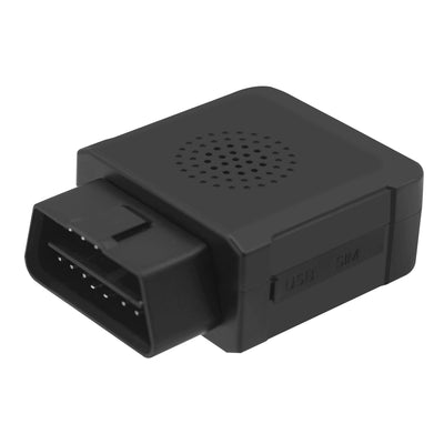 Jimi 4G Mini OBD GPS Multi Alert Tracker (JM-VL04) in Black - Front View showing OBD pins and side view - The Spy Store